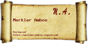Merkler Ambos névjegykártya